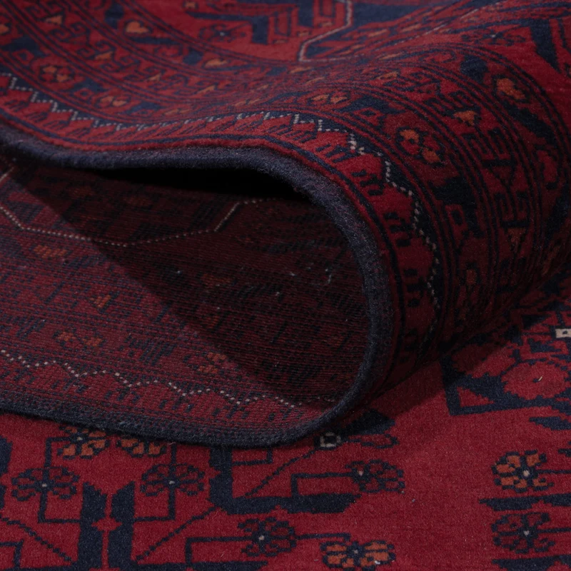 Afghan Teppich 206x298cm - Orientteppich - dunkelrot