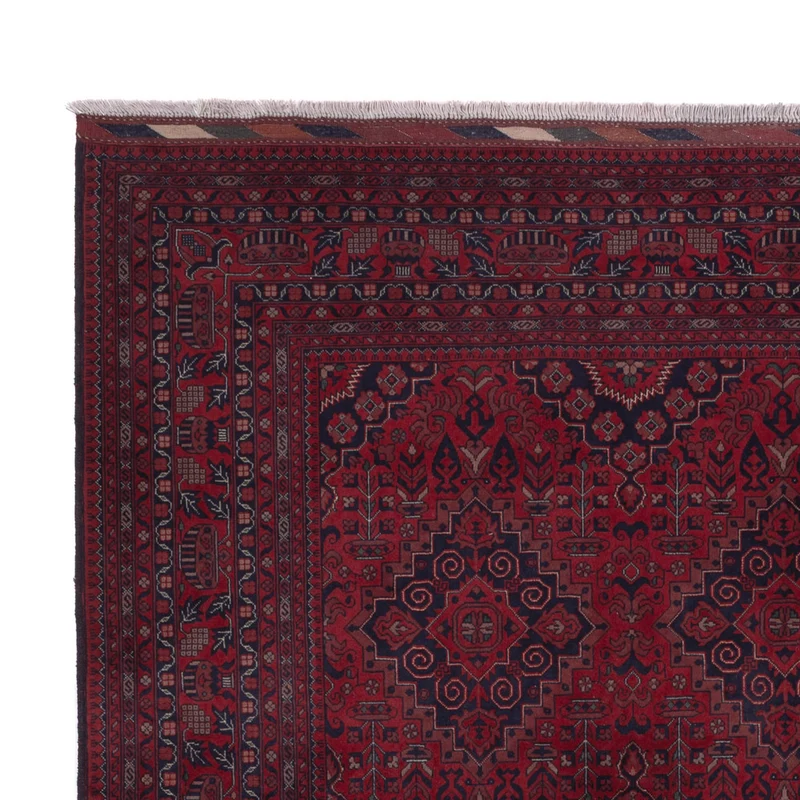 Afghan Teppich 206x297cm - Orientteppich - dunkelrot