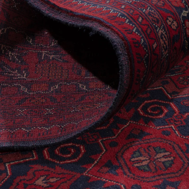 Afghan Teppich 206x297cm - Orientteppich - dunkelrot