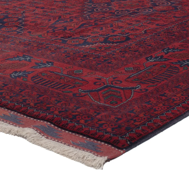 Afghan Teppich 204x301cm - Orientteppich - dunkelrot