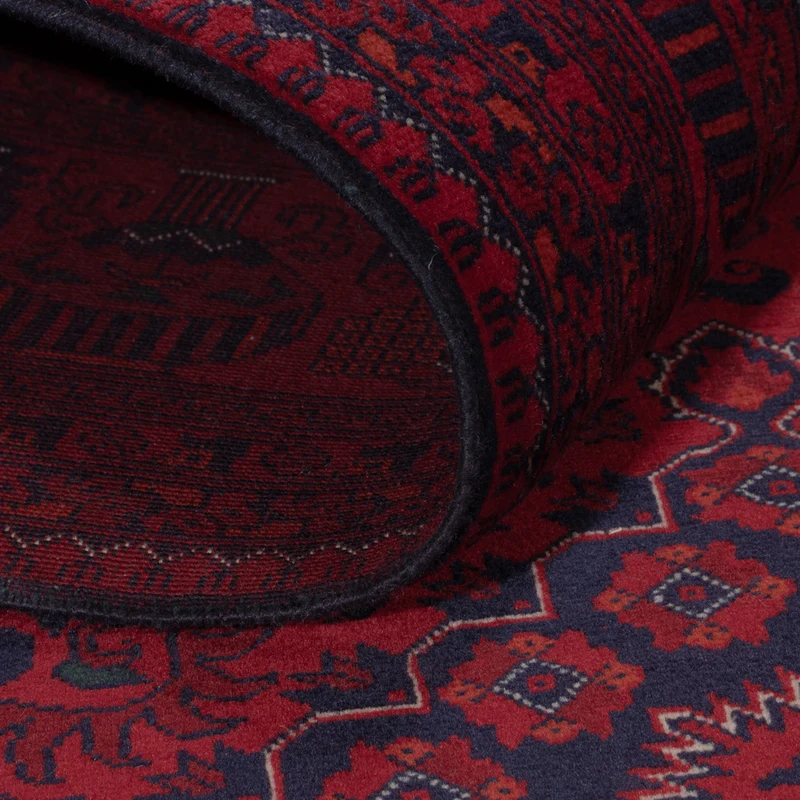 Afghan Teppich 204x301cm - Orientteppich - dunkelrot
