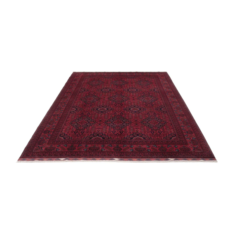Afghan Teppich 204x301cm - Orientteppich - dunkelrot