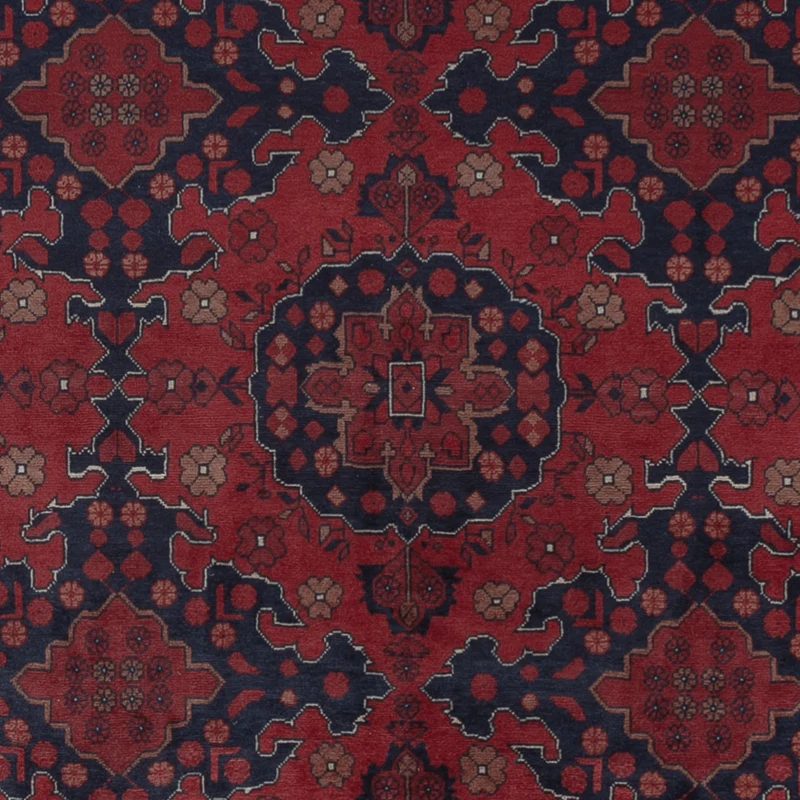 Afghan Teppich 204x298cm - Orientteppich - dunkelrot