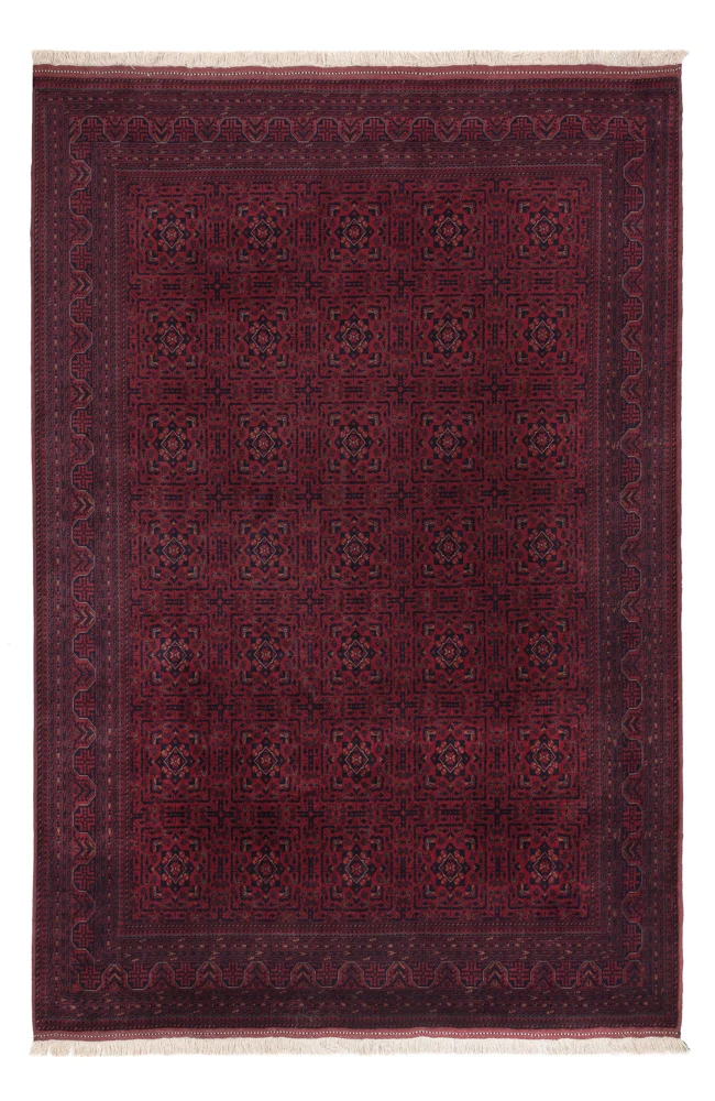 Afghan Teppich 201x303cm - Orientteppich - dunkelrot