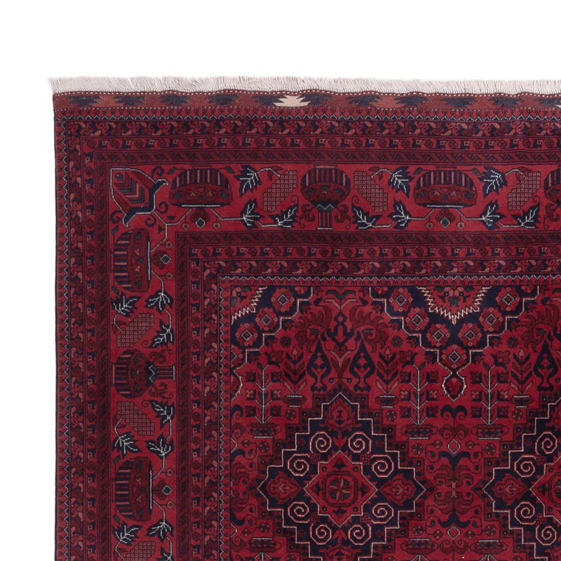 Afghan Teppich 201x301cm - Orientteppich - dunkelrot