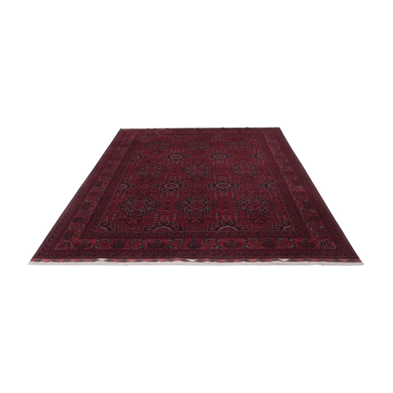 Afghan Teppich 201x301cm - Orientteppich - dunkelrot