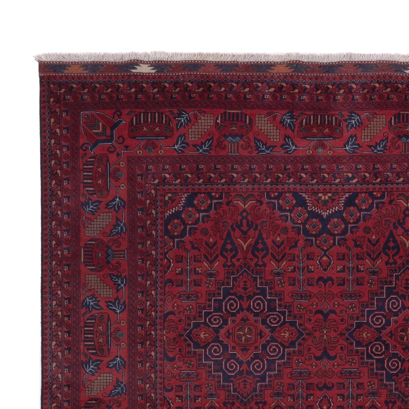 Afghan Teppich 202x300cm - Orientteppich - dunkelrot
