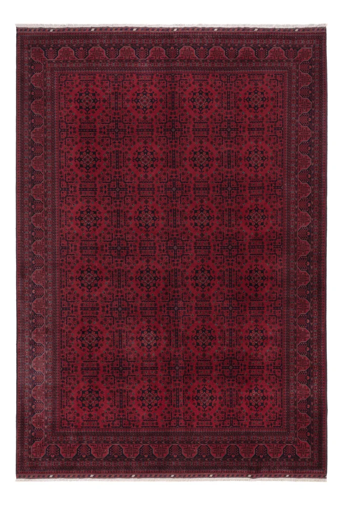 Afghan Teppich 206x294cm - Orientteppich - dunkelrot