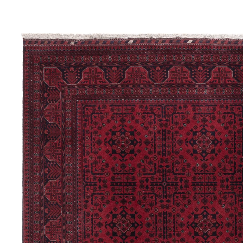 Afghan Teppich 206x294cm - Orientteppich - dunkelrot