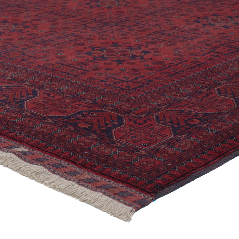 Afghan Teppich 206x294cm - Orientteppich - dunkelrot
