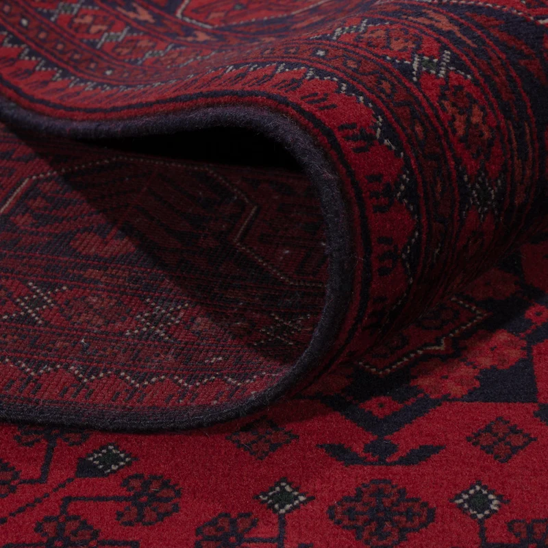 Afghan Teppich 206x294cm - Orientteppich - dunkelrot