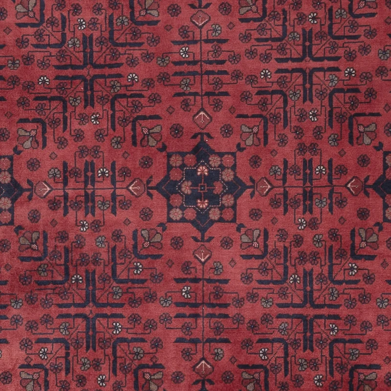 Afghan Teppich 198x299cm - Orientteppich - dunkelrot