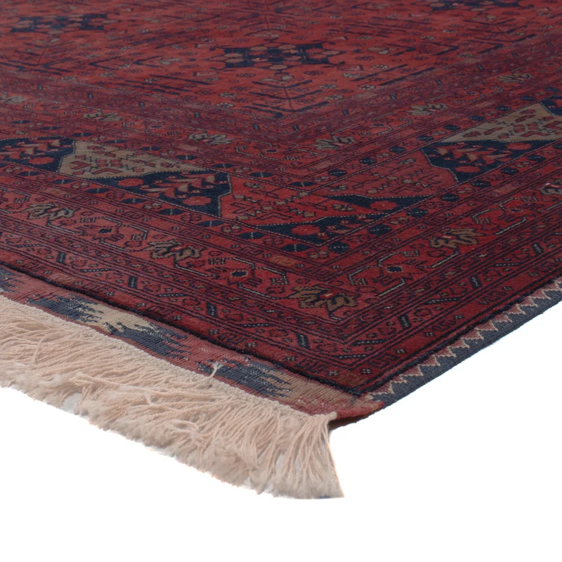 Afghan Teppich 198x299cm - Orientteppich - dunkelrot