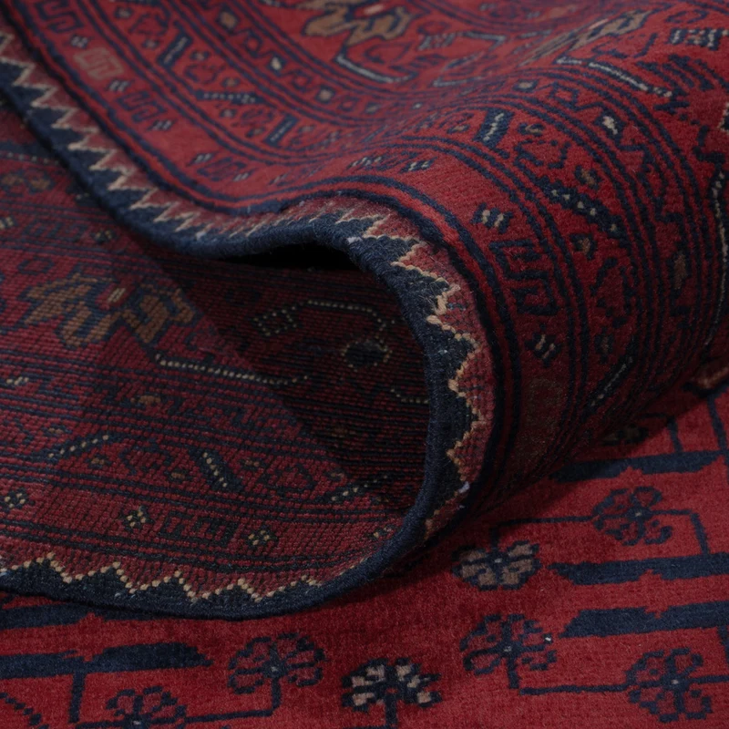 Afghan Teppich 198x299cm - Orientteppich - dunkelrot