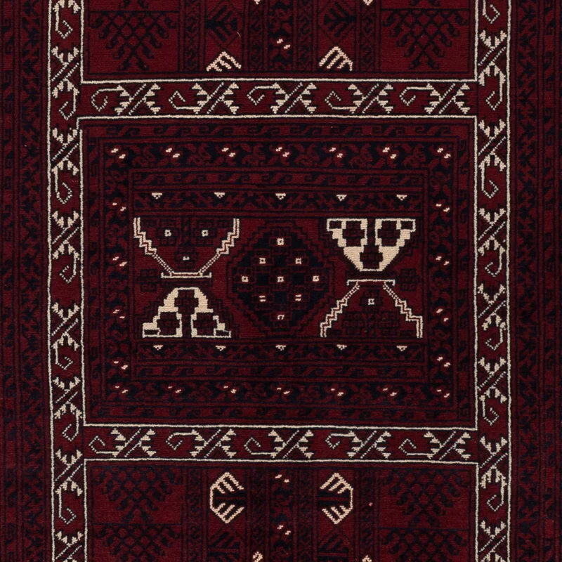 Afghan Teppich 150x249cm - Orientteppich - dunkelrot