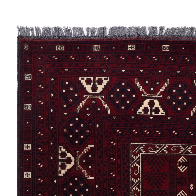Afghan Teppich 150x249cm - Orientteppich - dunkelrot
