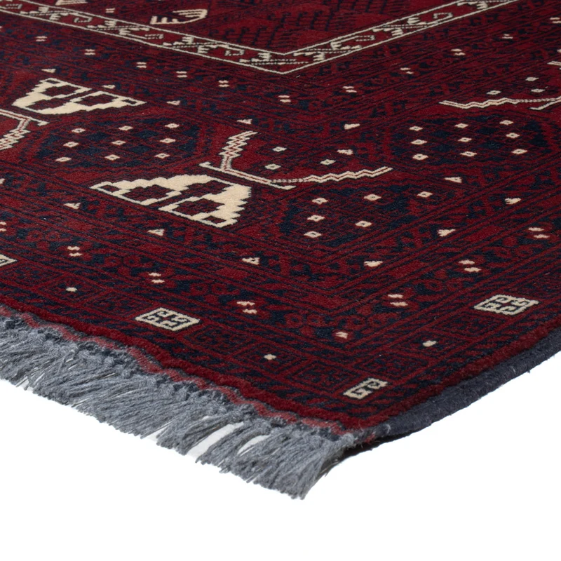 Afghan Teppich 150x249cm - Orientteppich - dunkelrot