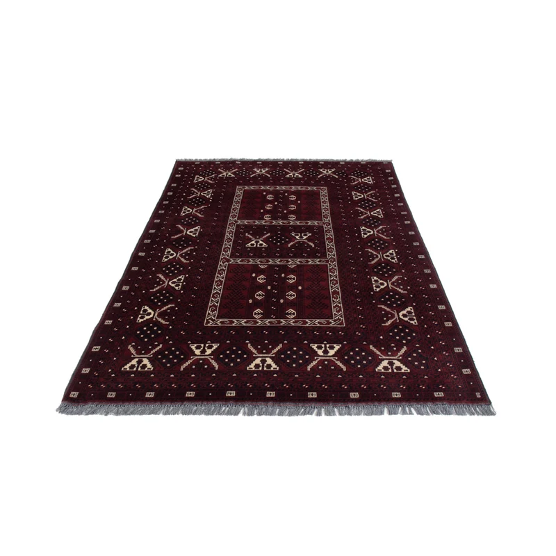 Afghan Teppich 150x249cm - Orientteppich - dunkelrot
