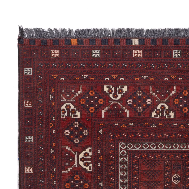 Afghan Teppich 156x241cm - Orientteppich - dunkelrot