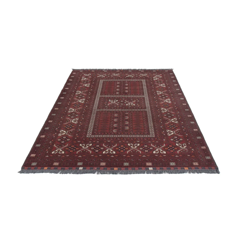 Afghan Teppich 156x241cm - Orientteppich - dunkelrot