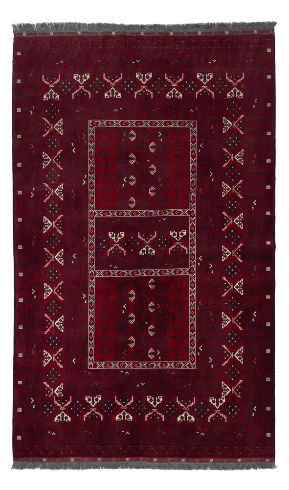 Afghan Teppich 153x248cm - Orientteppich - dunkelrot
