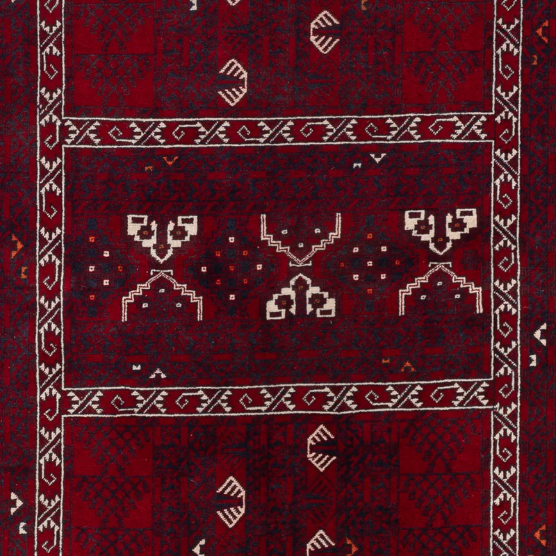 Afghan Teppich 153x248cm - Orientteppich - dunkelrot