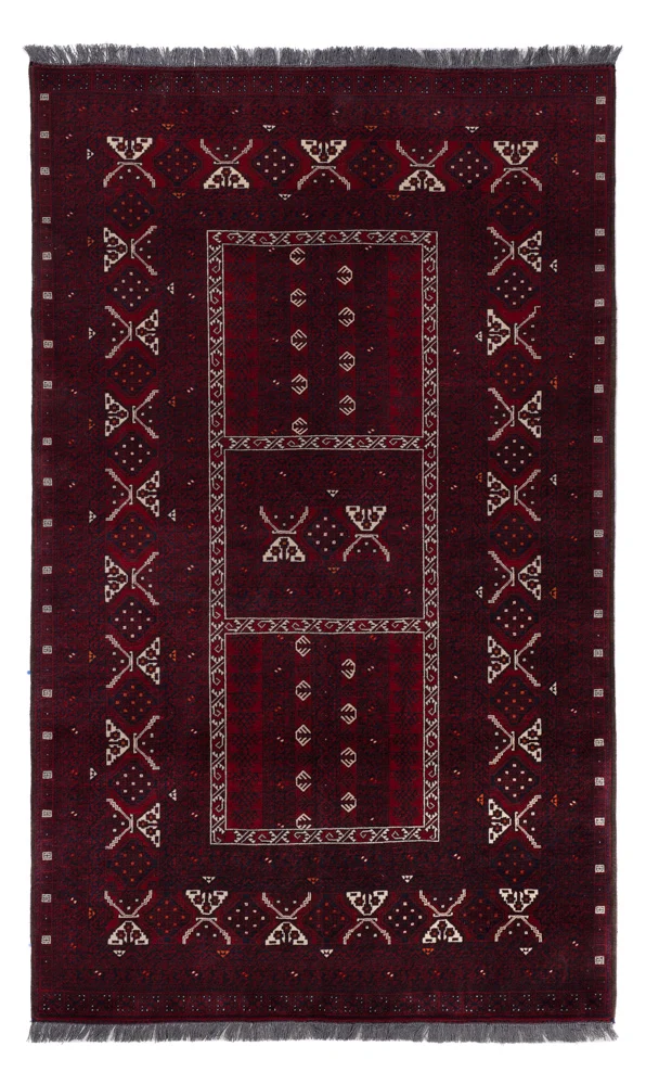 Afghan Teppich 149x251cm - Orientteppich - dunkelrot