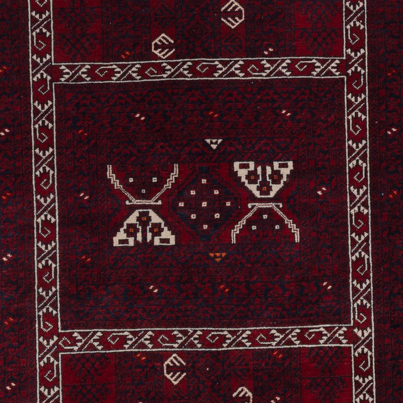 Afghan Teppich 149x251cm - Orientteppich - dunkelrot