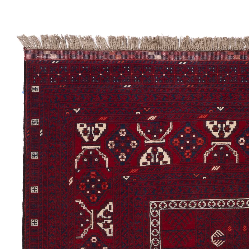 Afghan Teppich - 151 x 246 cm - dunkelrot