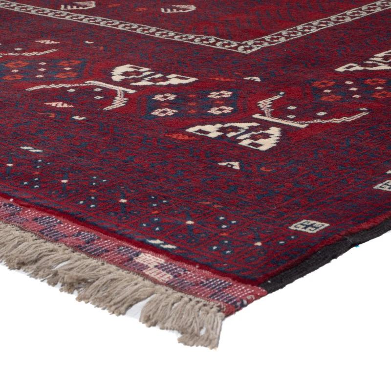 Afghan Teppich - 151 x 246 cm - dunkelrot