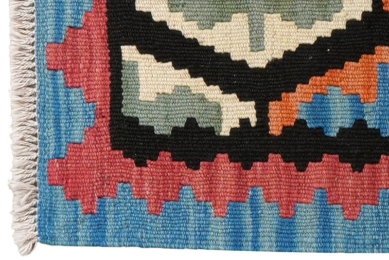 Kelim Gashgai · Handgewebt – Schwarz, 62x43 cm