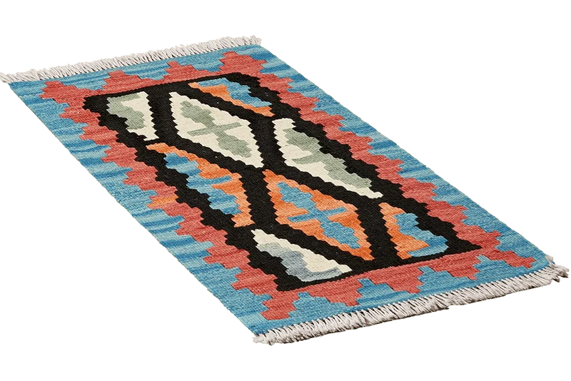 Kelim Gashgai · Handgewebt – Schwarz, 62x43 cm