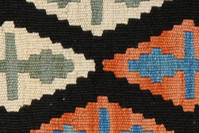 Kelim Gashgai · Handgewebt – Schwarz, 62x43 cm
