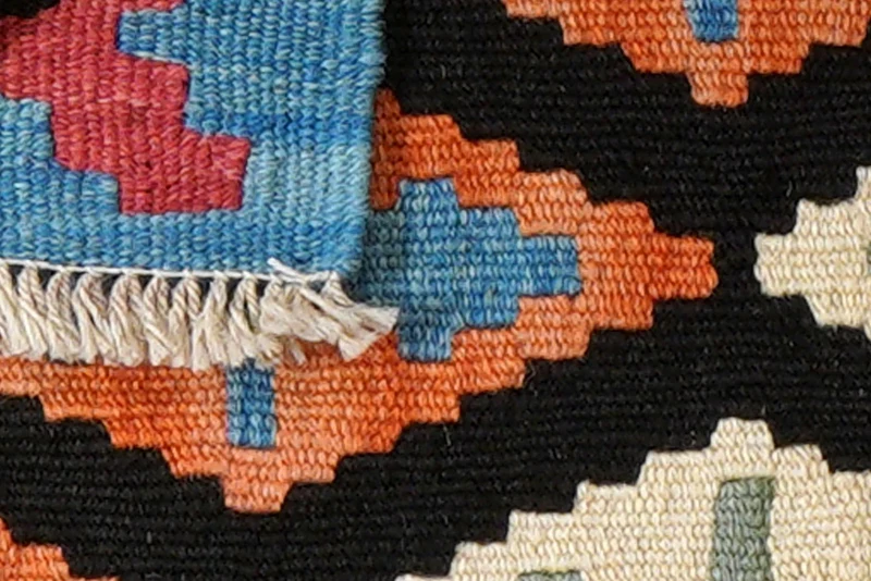 Kelim Gashgai · Handgewebt – Schwarz, 62x43 cm