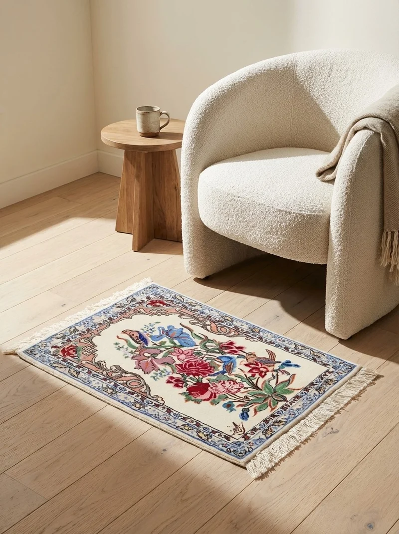 Isfahan · Handgeknüpft – Beige, 51x39 cm