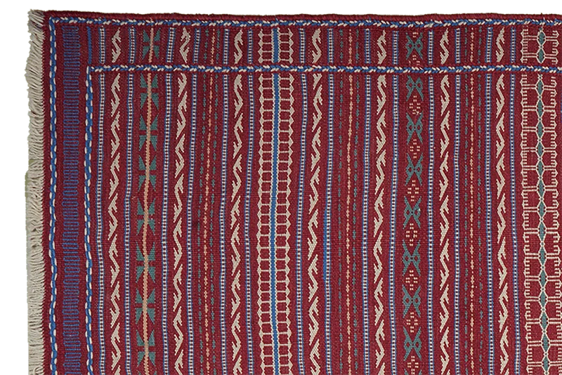Kelim Kordi · Handgewebt – Rot, 243x167 cm