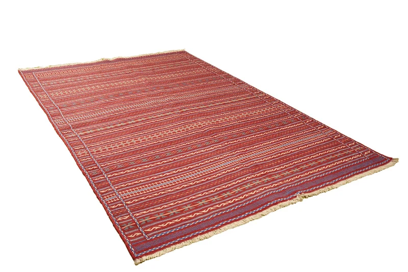 Kelim Kordi · Handgewebt – Rot, 243x167 cm