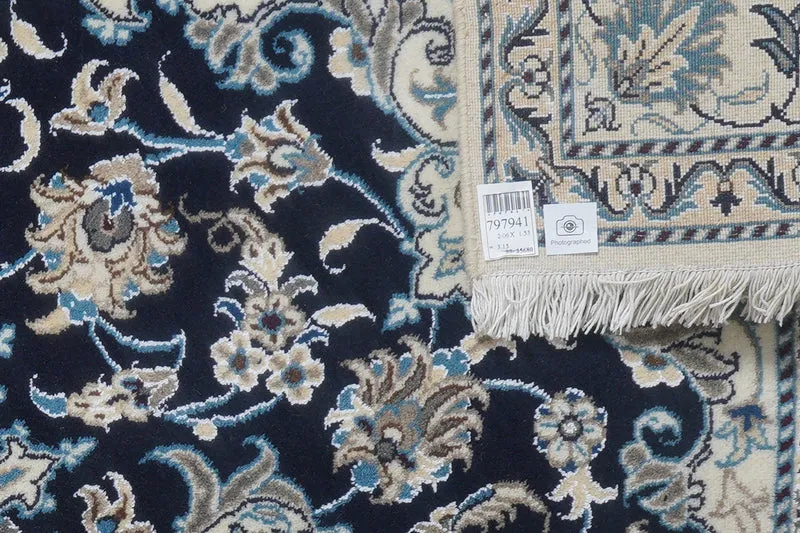 Nain 12La · Handgeknüpft – Blau, 206x153 cm