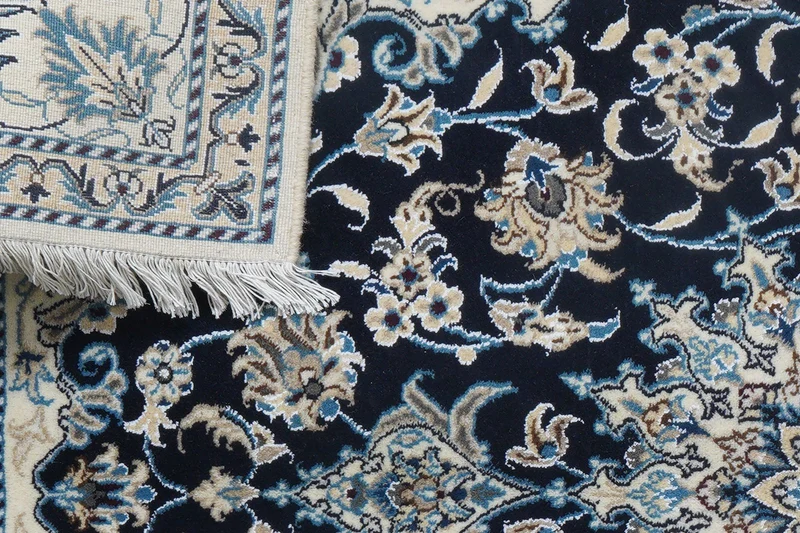 Nain 12La · Handgeknüpft – Blau, 206x153 cm