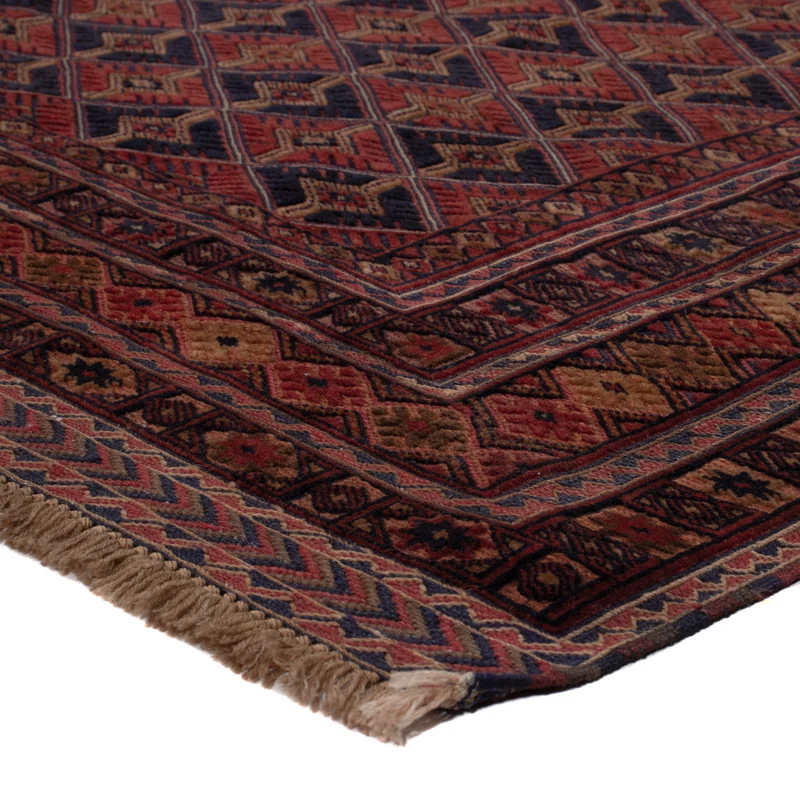 Kelim Afghan Teppich 159x196cm - dunkelrot