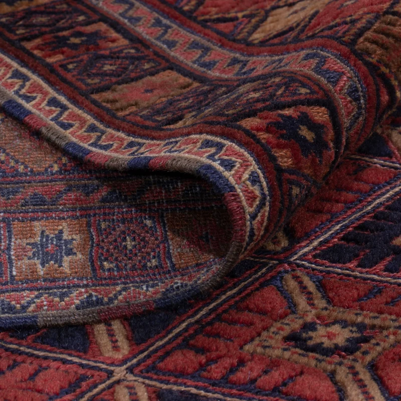 Kelim Afghan Teppich 159x196cm - dunkelrot