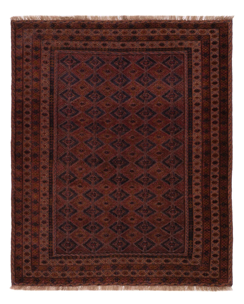 Kelim Afghan Teppich 161x196cm - dunkelrot