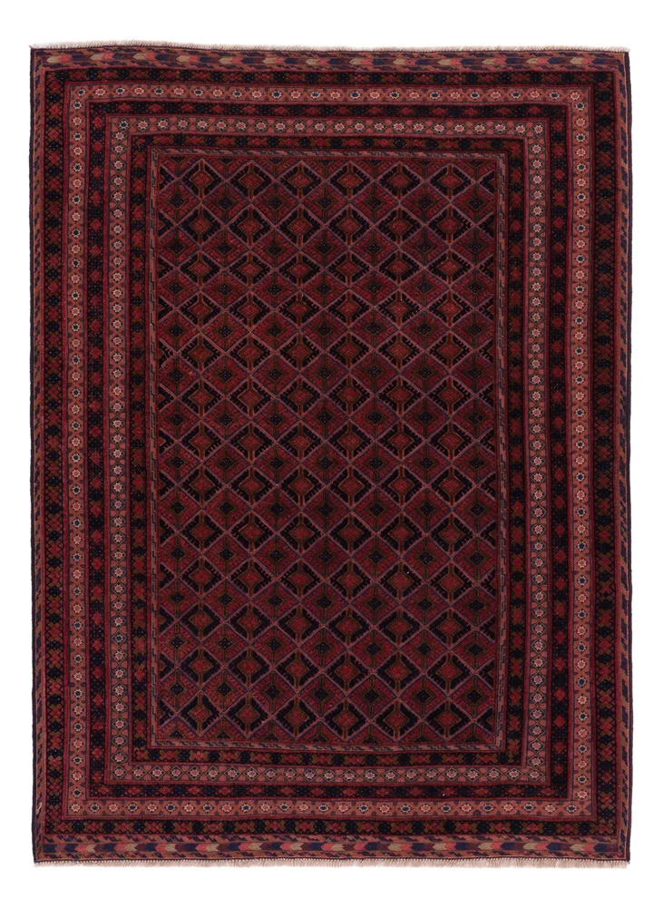 Kelim Afghan Teppich 153x204cm - dunkelrot