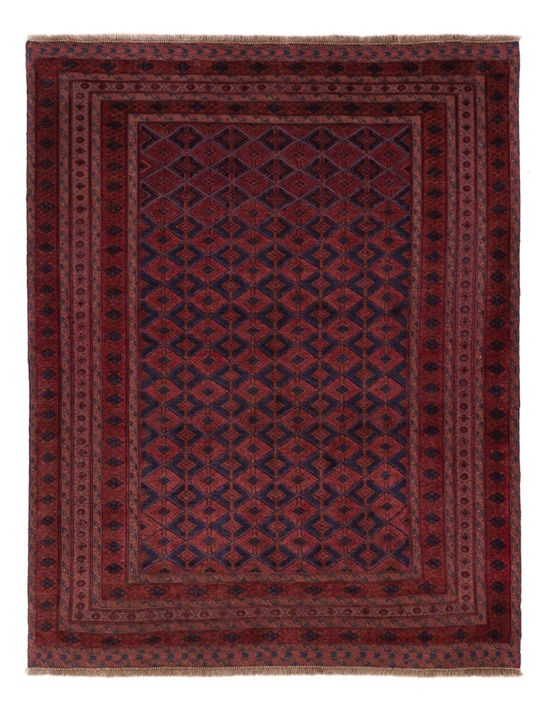 Kelim Afghan Teppich 156x200cm - dunkelrot