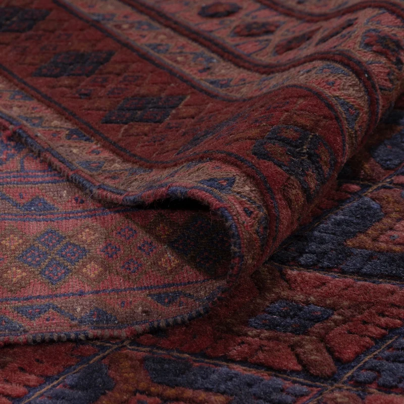 Kelim Afghan Teppich 156x200cm - dunkelrot