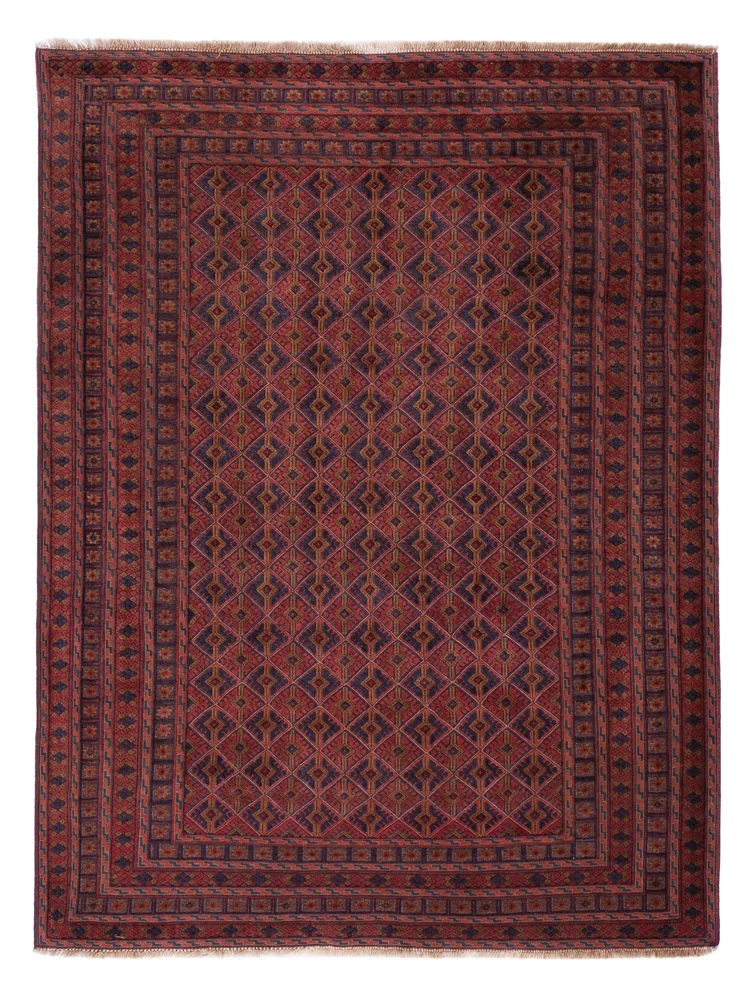 Kelim Afghan Teppich 155x205cm - dunkelrot