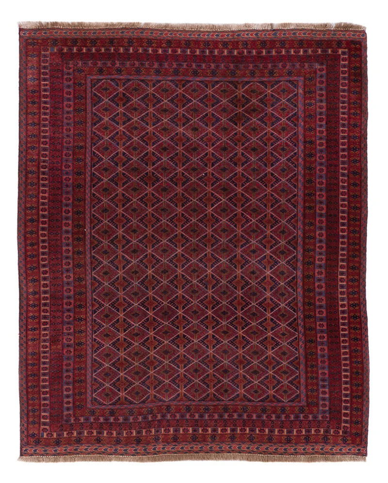 Kelim Afghan Teppich 160x194cm - dunkelrot