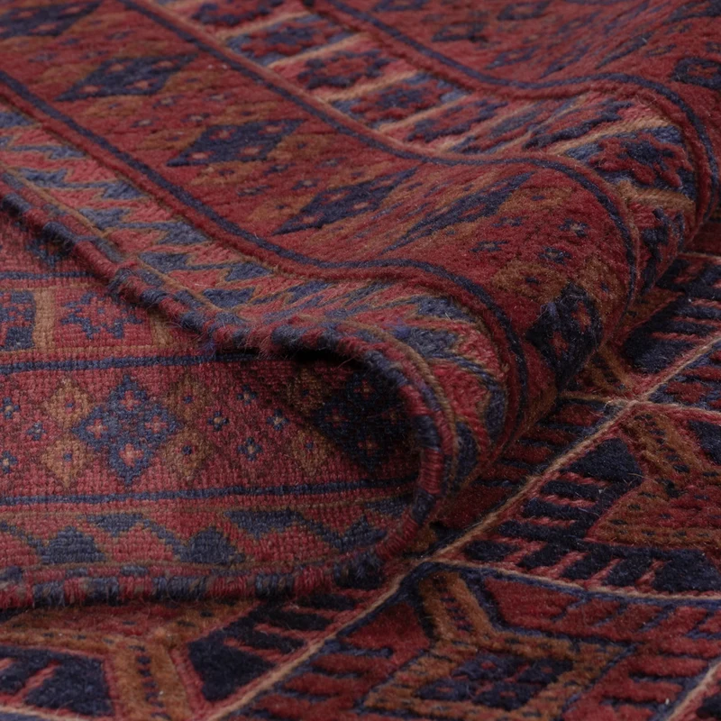 Kelim Afghan Teppich 160x194cm - dunkelrot