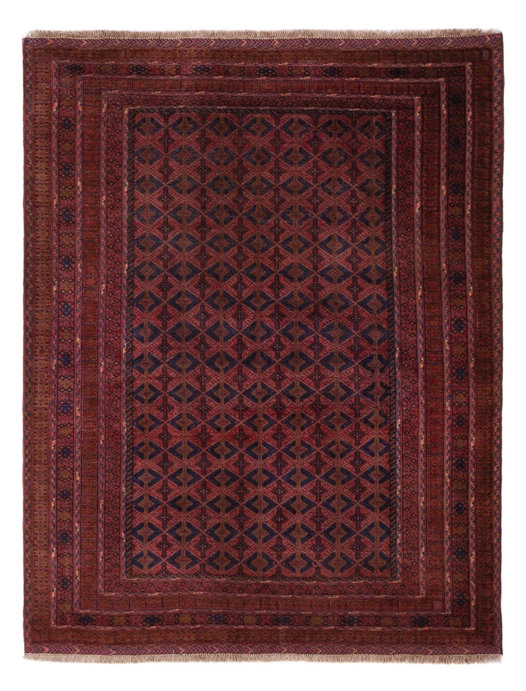 Kelim Afghan Teppich 155x205cm - dunkelrot
