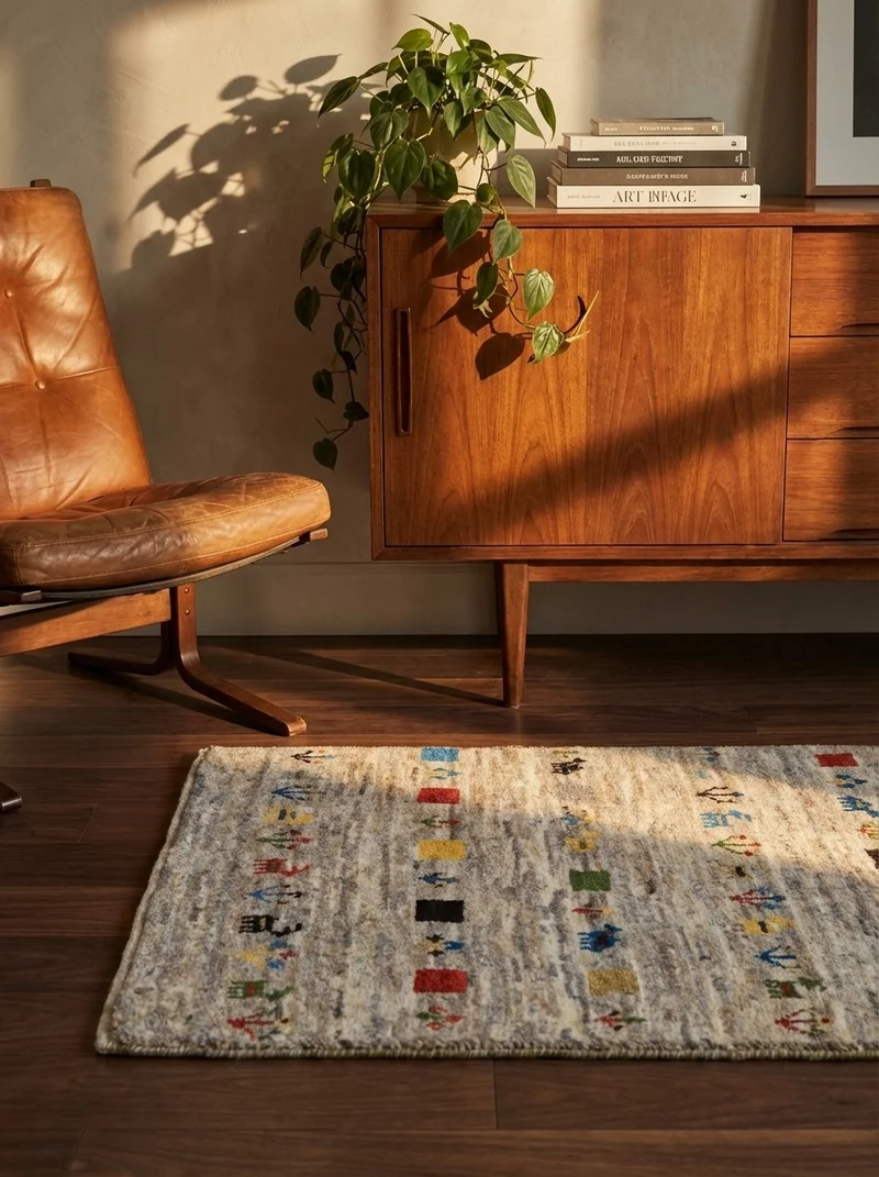 Gabbeh Sonnat · Handgeknüpft – Beige, 90x60 cm